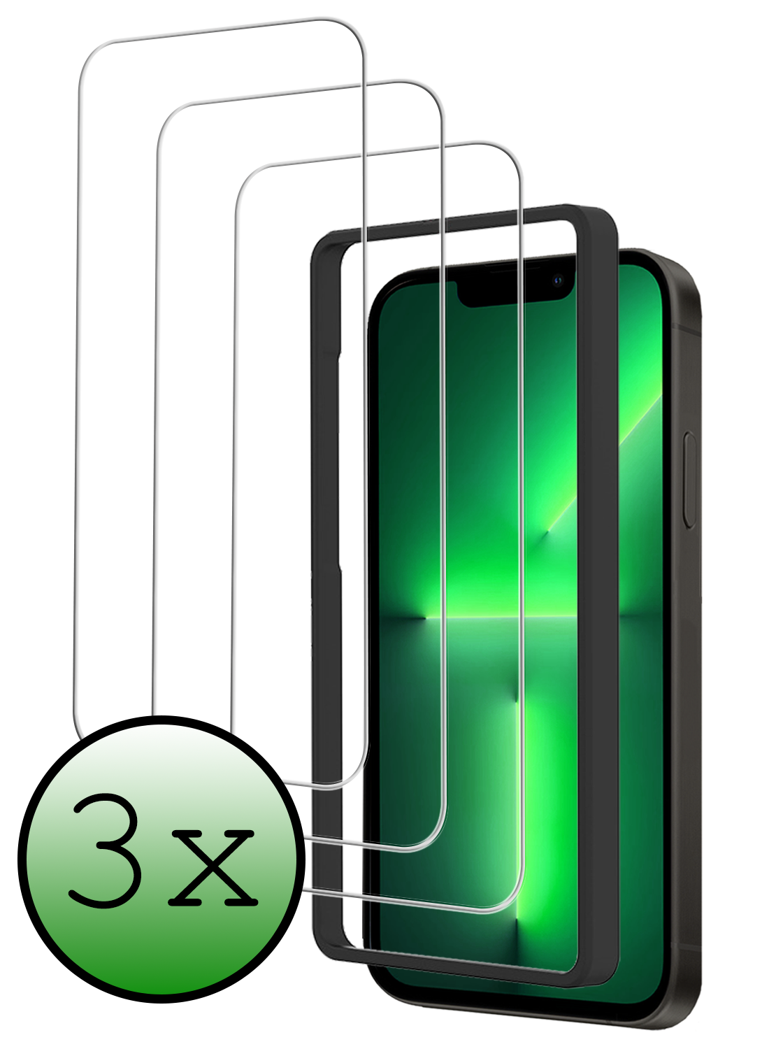 BASEY. BASEY. iPhone 13 Screenprotector Met Installatieframe - 3 PACK