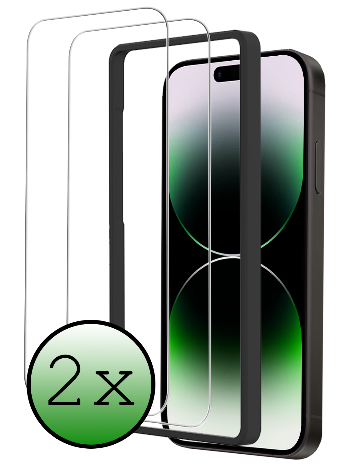 BASEY. BASEY. iPhone 14 Pro Max Screenprotector Met Installatieframe - 2 PACK