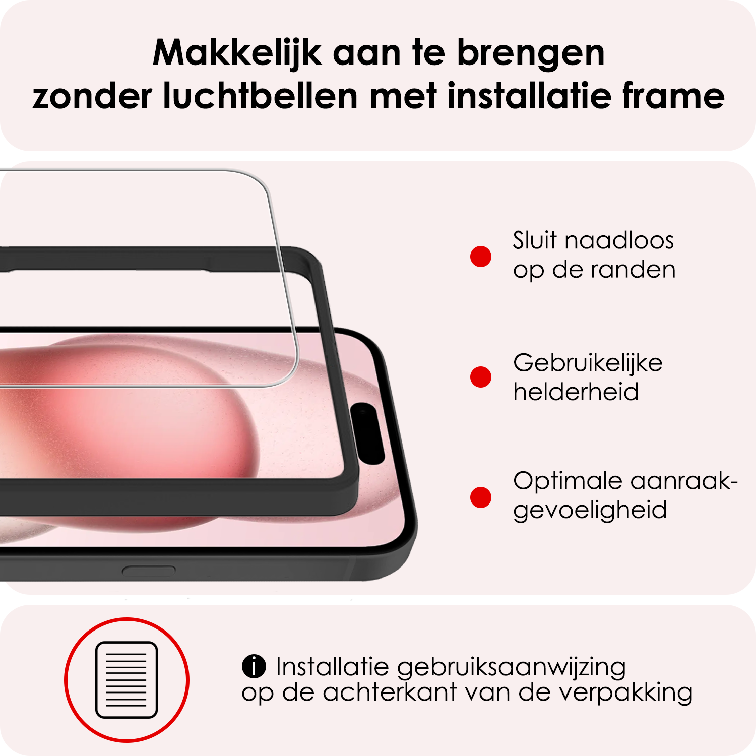 NoXx NoXx iPhone 15 Pro Screenprotector Met Installatieframe