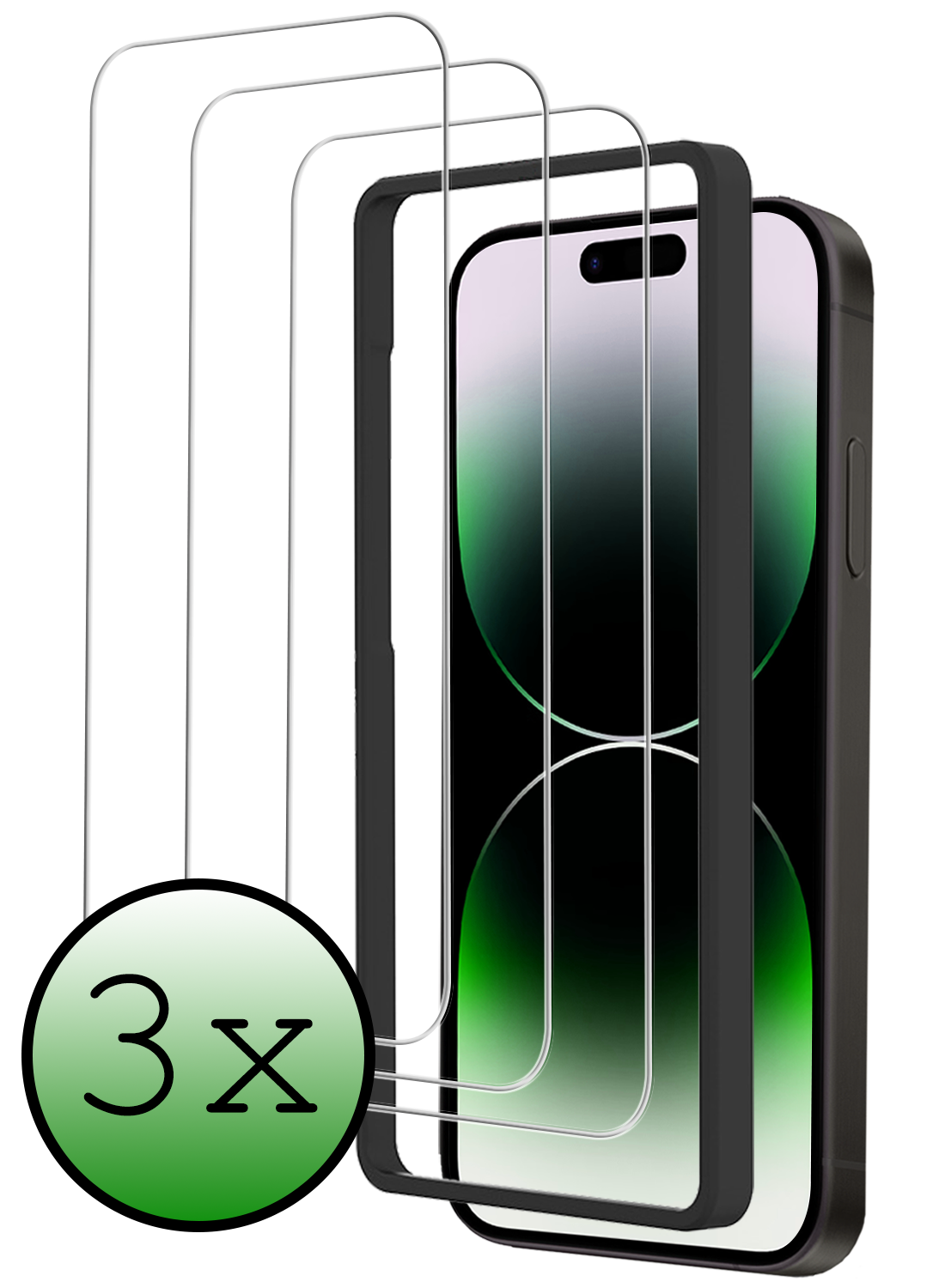 BASEY. BASEY. iPhone 14 Screenprotector Met Installatieframe - 3 PACK
