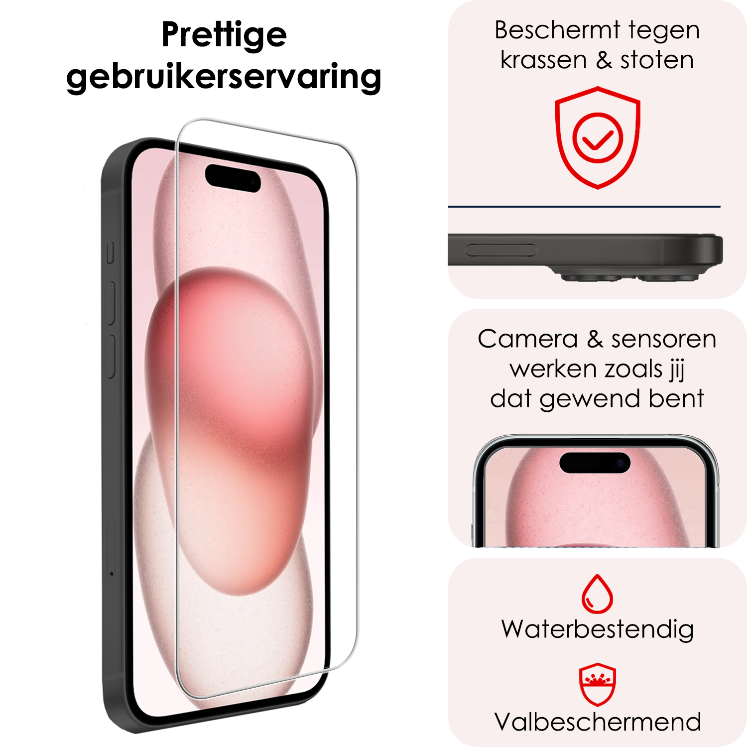 NoXx NoXx iPhone 15 Plus Screenprotector Met Installatieframe - 2 PACK