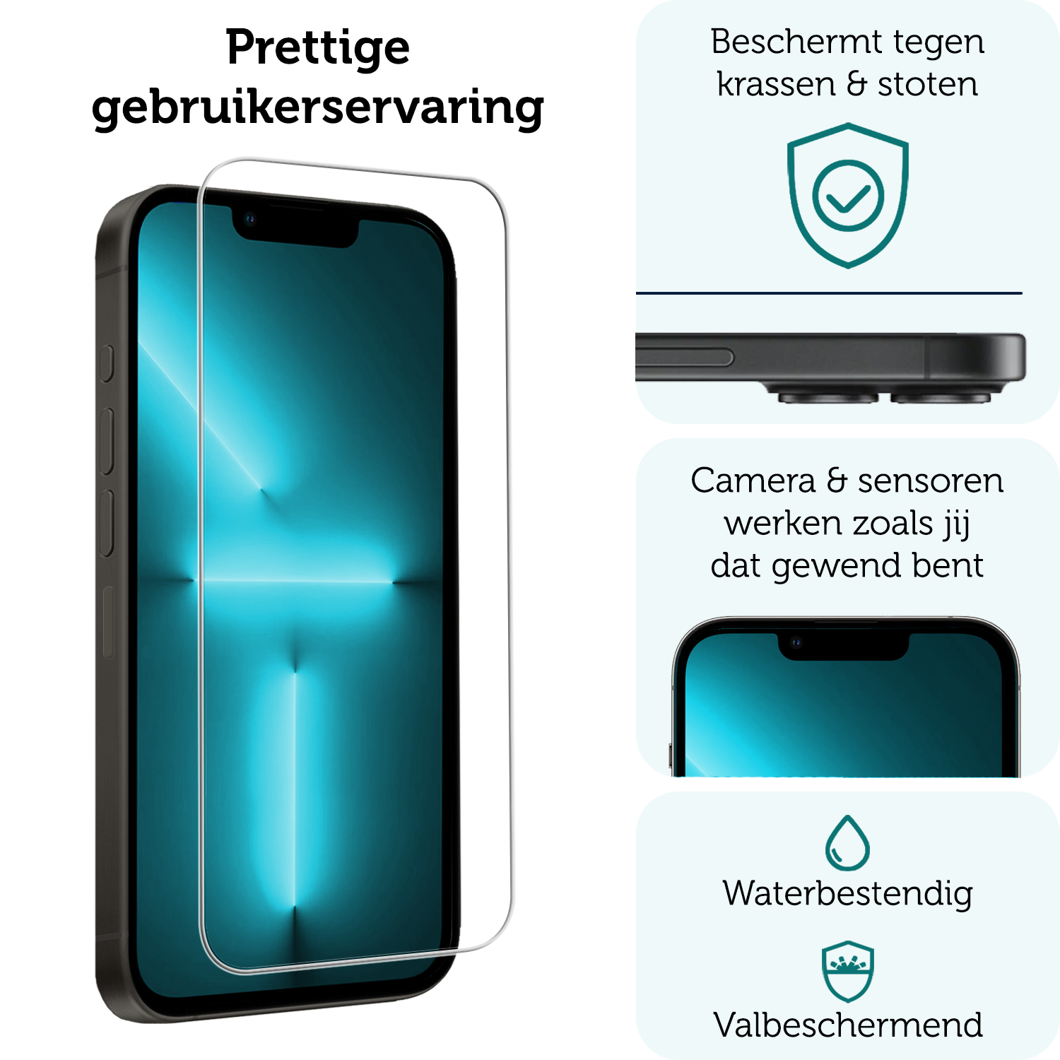 Forterra Forterra iPhone 13 Screenprotector Met Installatieframe - 3 PACK