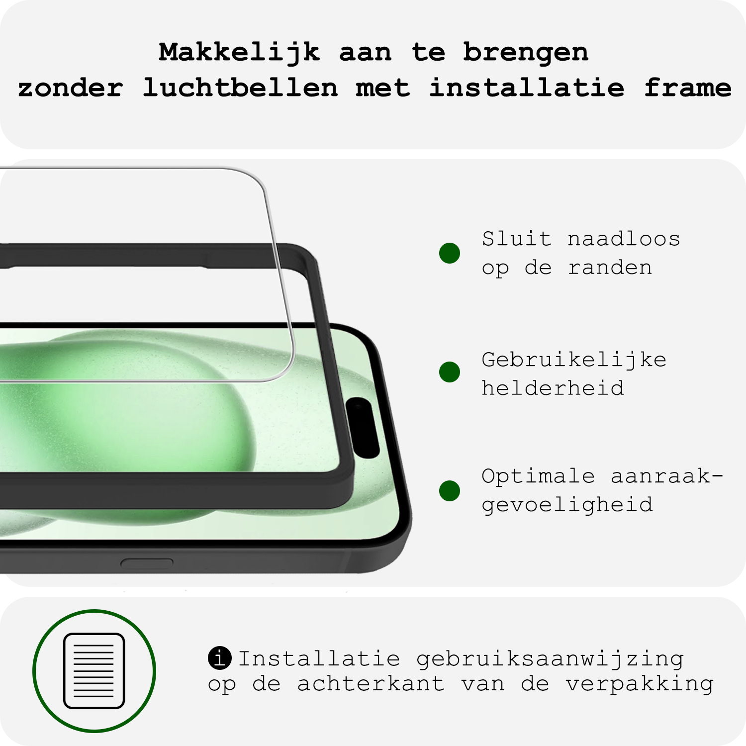 BASEY. BASEY. iPhone 15 Plus Screenprotector Met Installatieframe - 3 PACK