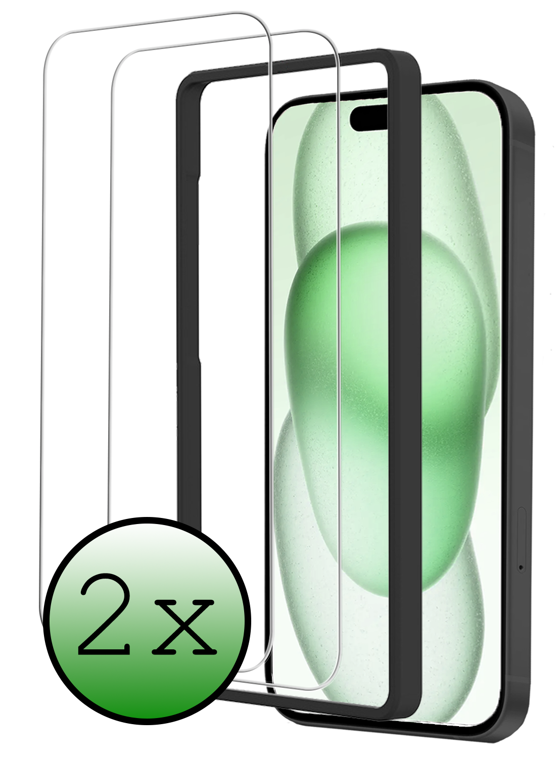 BASEY. BASEY. iPhone 15 Plus Screenprotector Met Installatieframe - 2 PACK