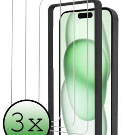 BASEY. BASEY. iPhone 15 Screenprotector Met Installatieframe - 3 PACK
