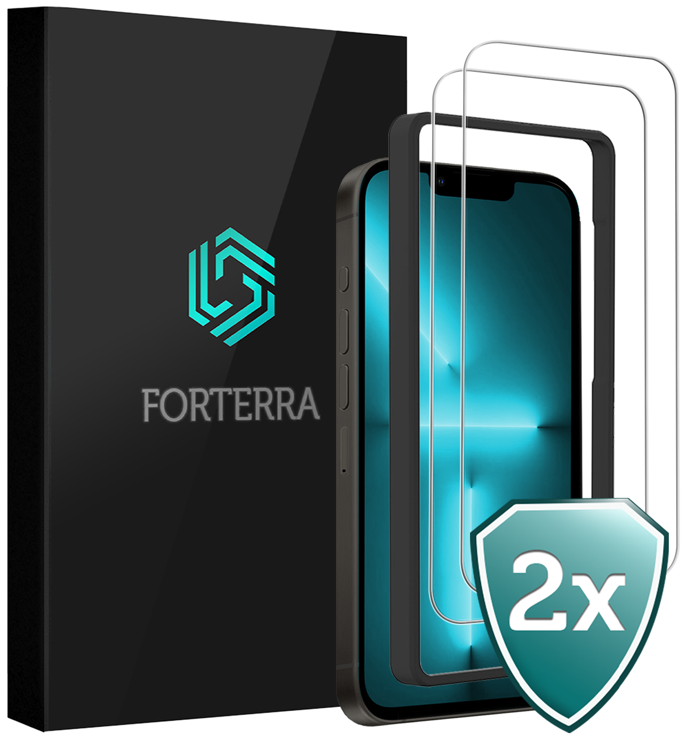 Forterra Forterra iPhone 13 Pro Screenprotector Met Installatieframe - 2 PACK