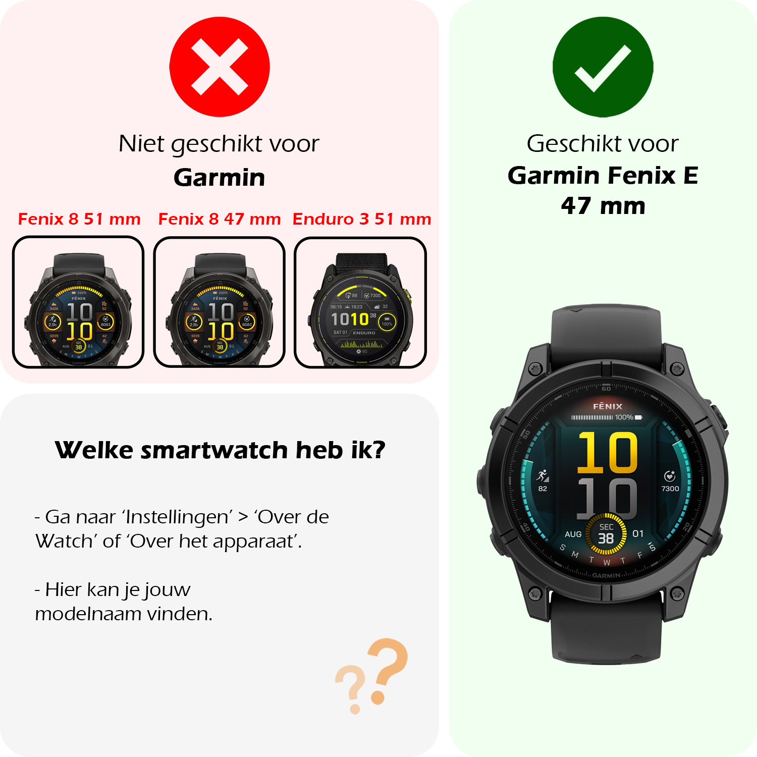 Nomfy Nomfy Garmin Fenix E (47 mm) Screenprotector - 3 PACK