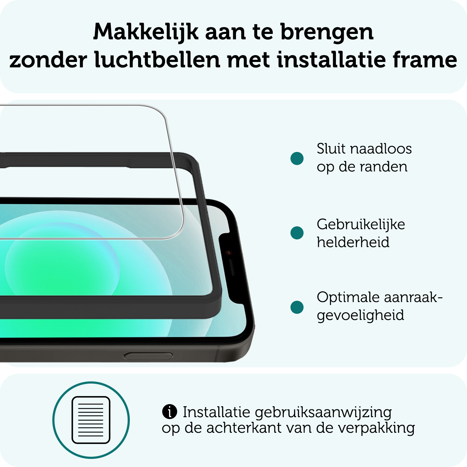 Forterra Forterra iPhone 12 Pro Max Screenprotector Met Installatieframe