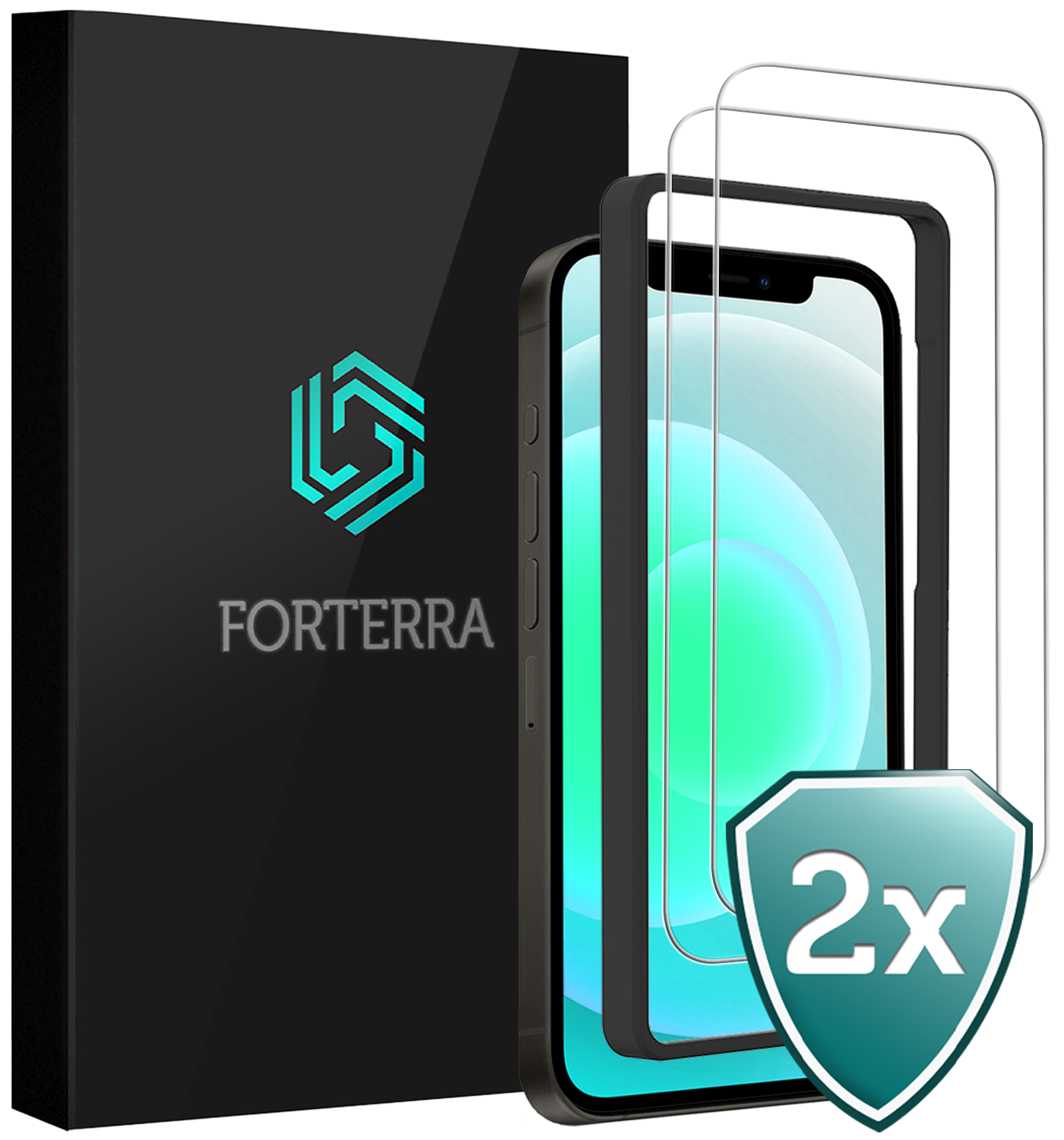 Forterra Forterra iPhone 12 Pro Max Screenprotector Met Installatieframe - 2 PACK