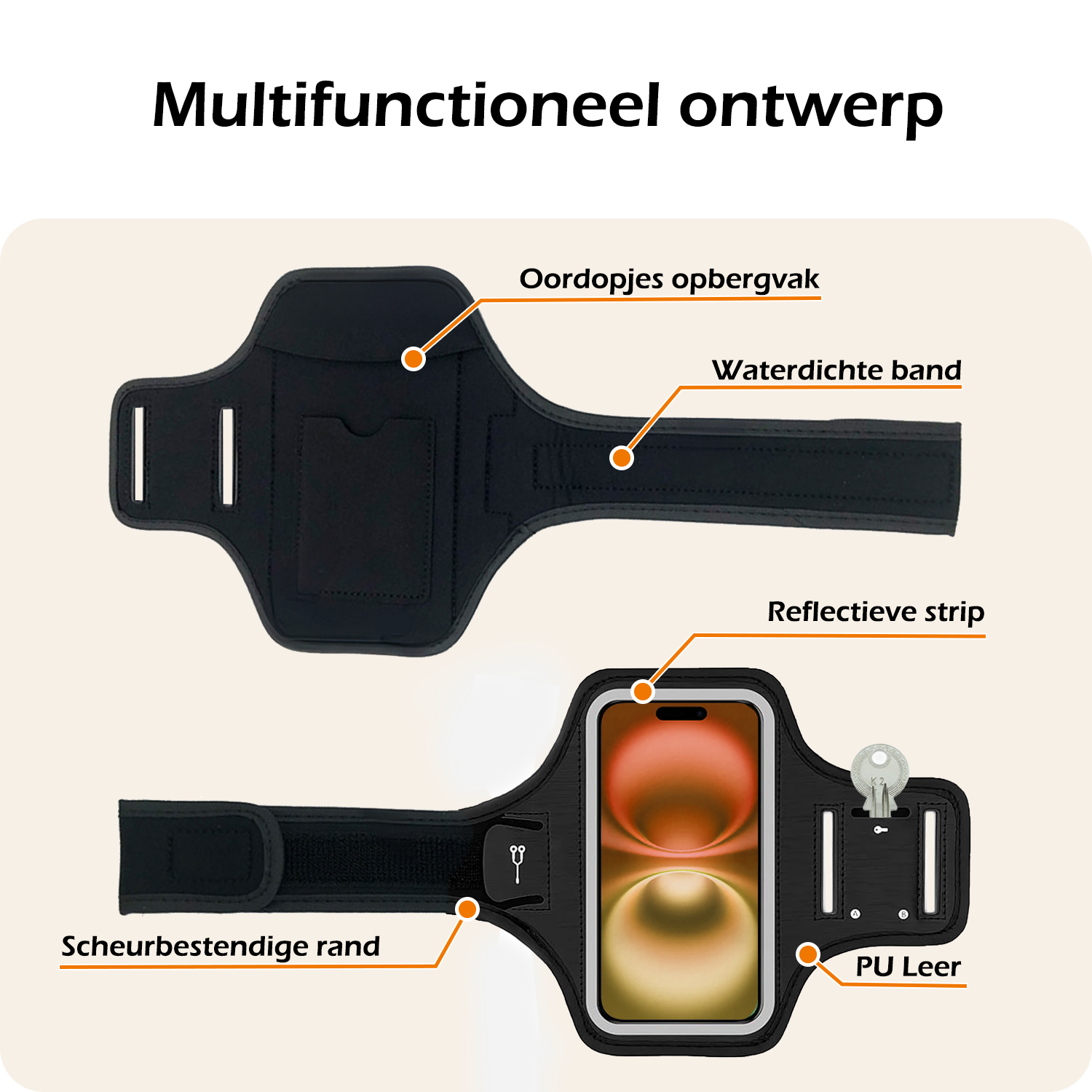 Nomfy Nomfy Hardloop Telefoonhouder 6.8 inch - Zwart