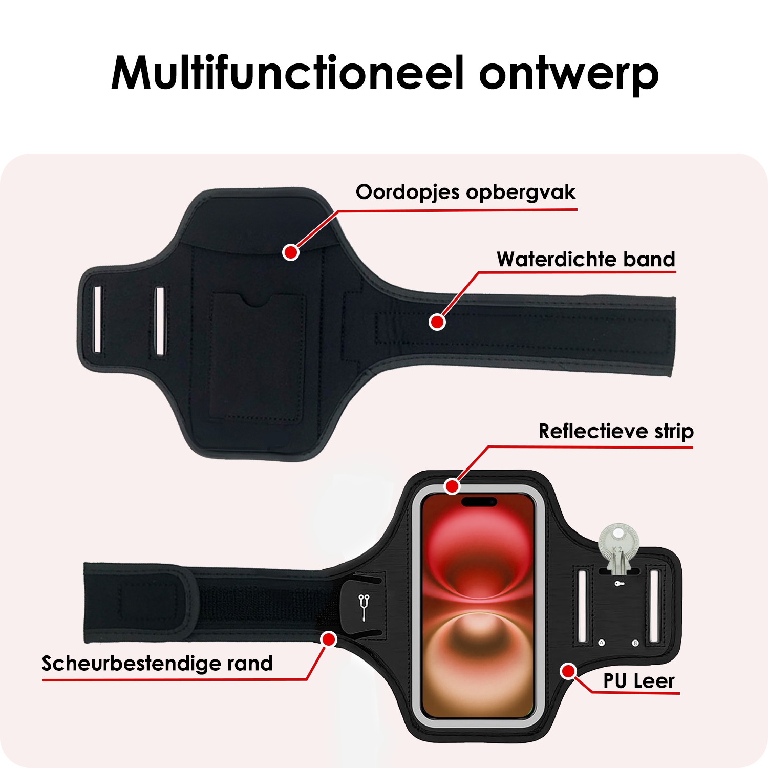 NoXx NoXx Hardloop Telefoonhouder 6.8 inch - Zwart