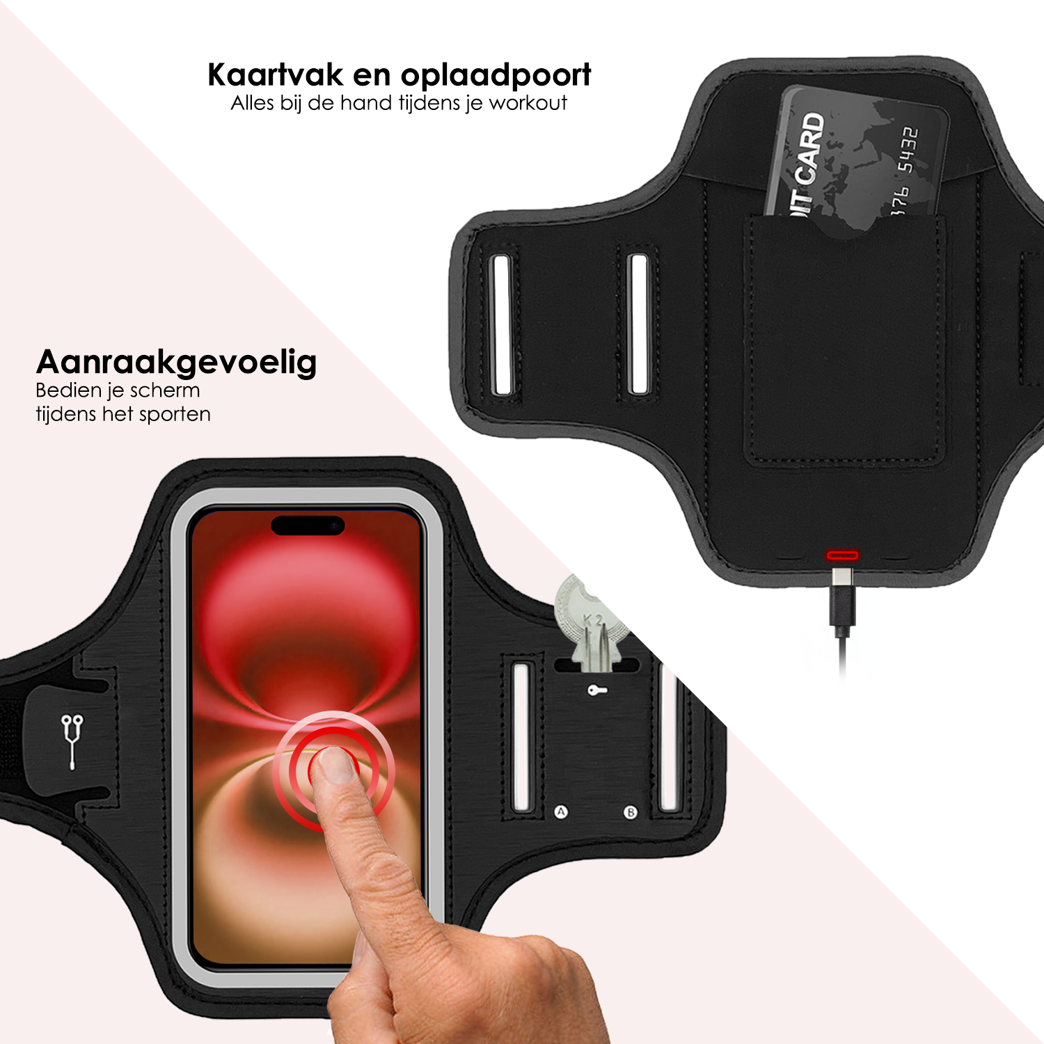 NoXx NoXx Hardloop Telefoonhouder 6.8 inch - Zwart