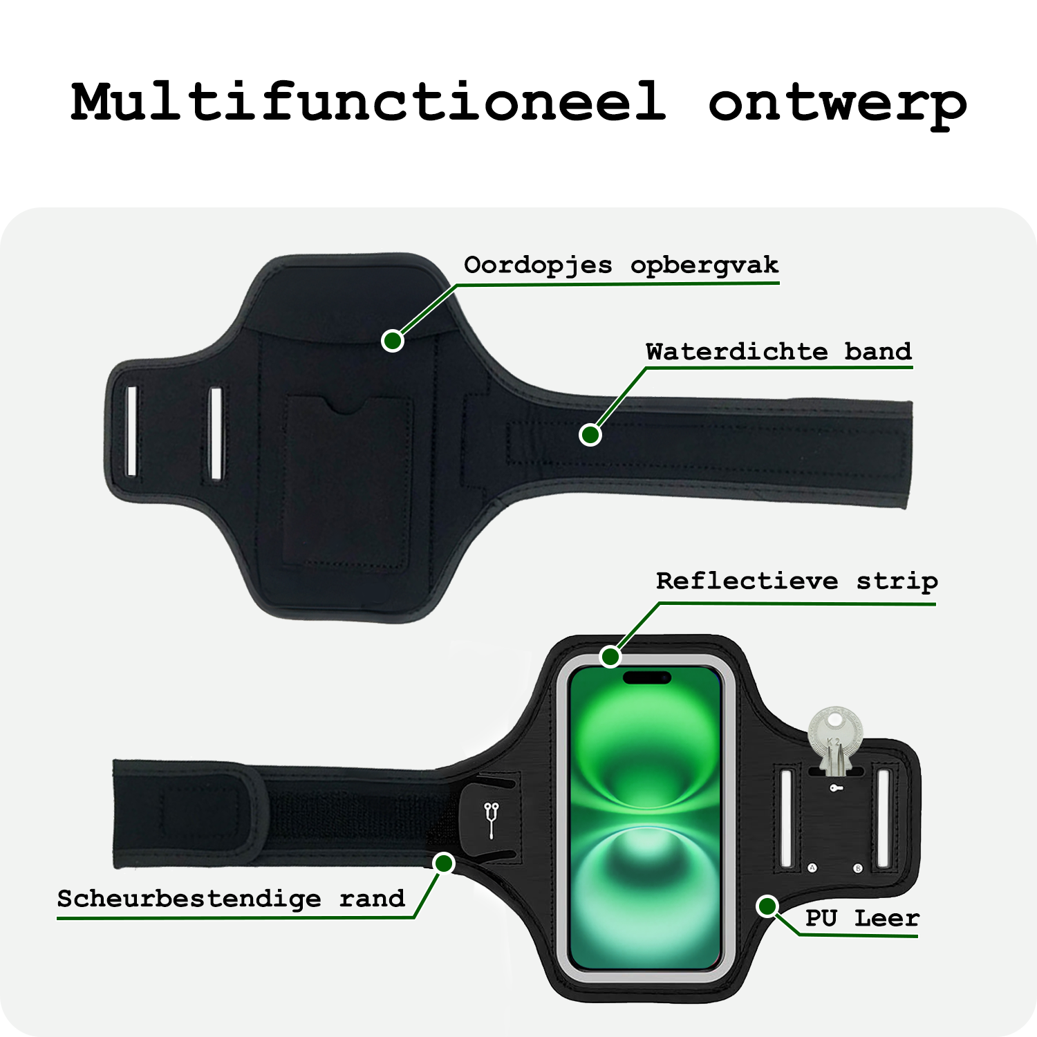 BASEY. BASEY. Hardloop Telefoonhouder 6.8 inch - Zwart