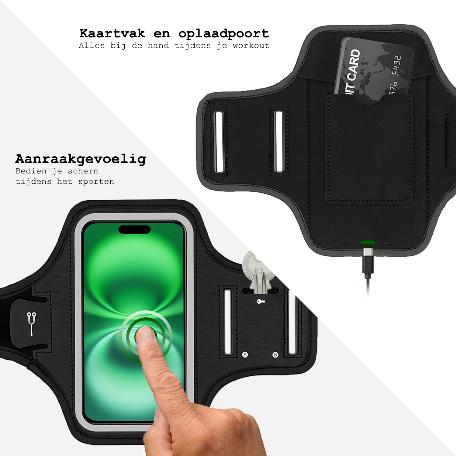 BASEY. BASEY. Hardloop Telefoonhouder 6.8 inch - Zwart