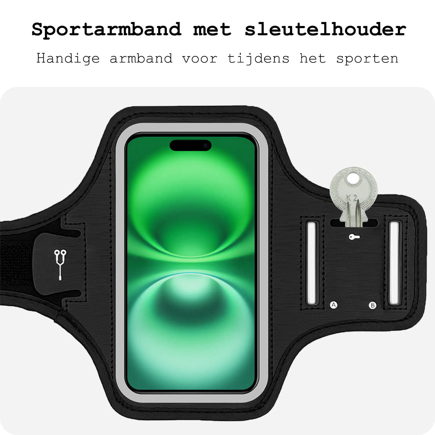 BASEY. BASEY. Hardloop Telefoonhouder 6.8 inch - Zwart