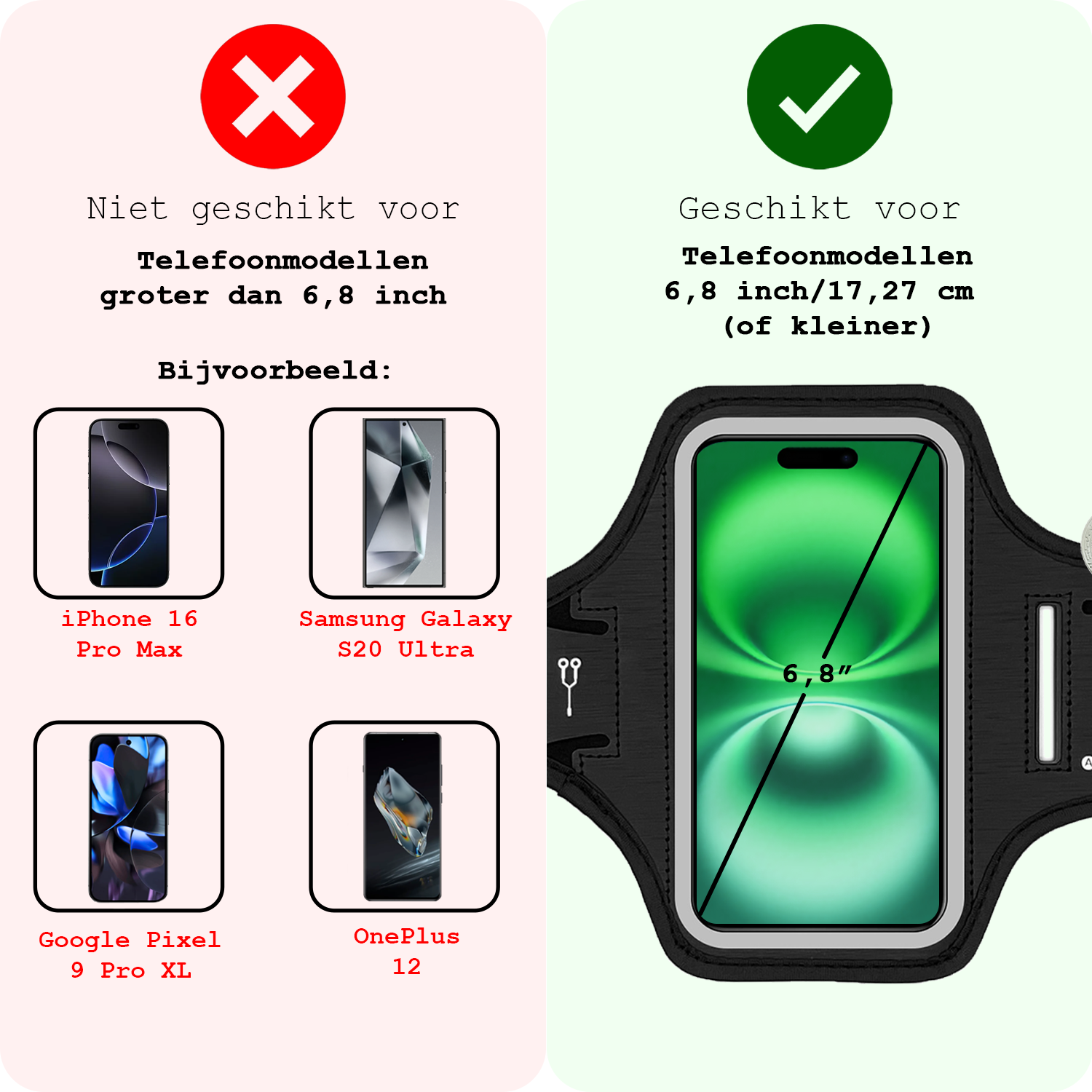 BASEY. BASEY. Hardloop Telefoonhouder 6.8 inch - Zwart