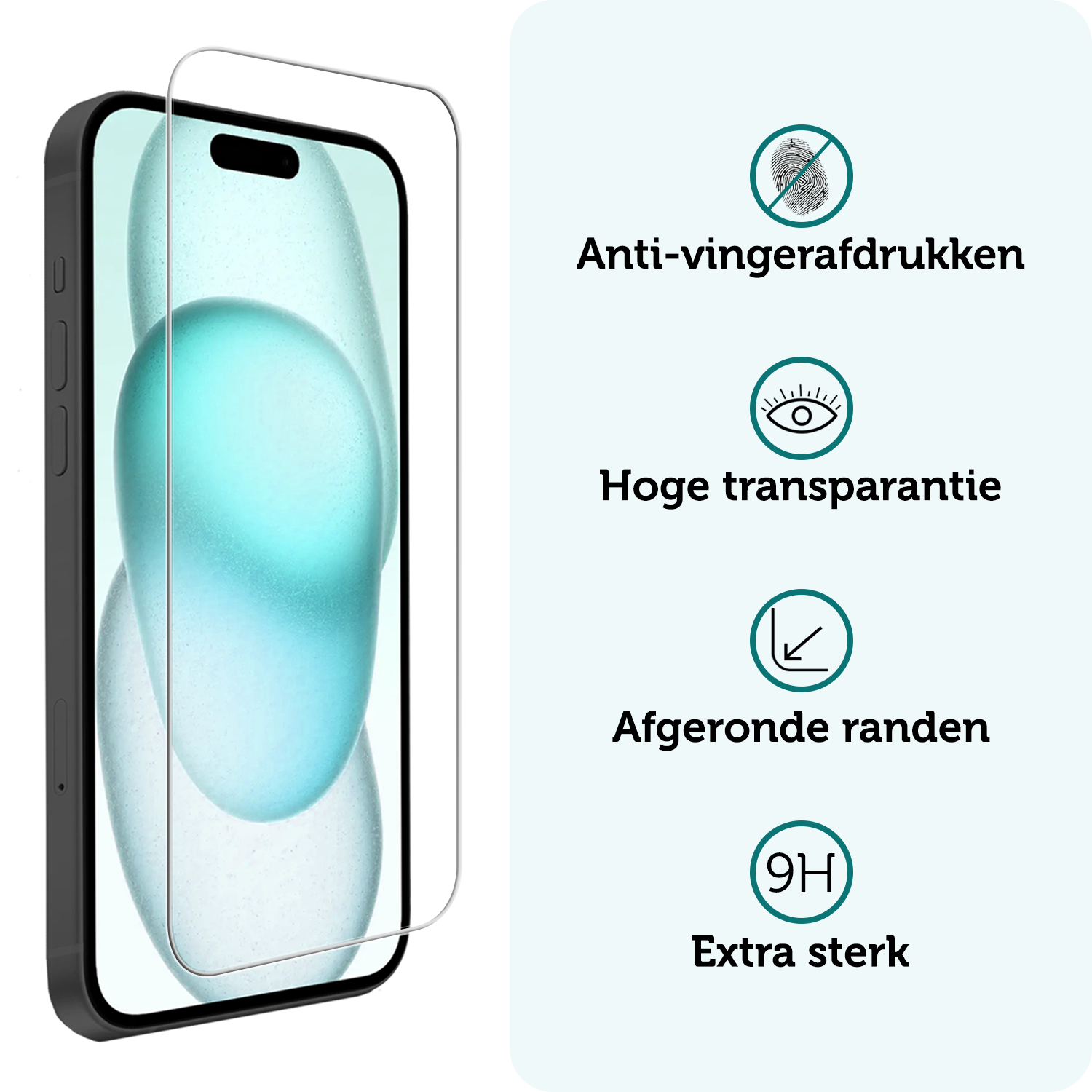Forterra Forterra iPhone 15 Screenprotector Met Installatieframe - 2 PACK