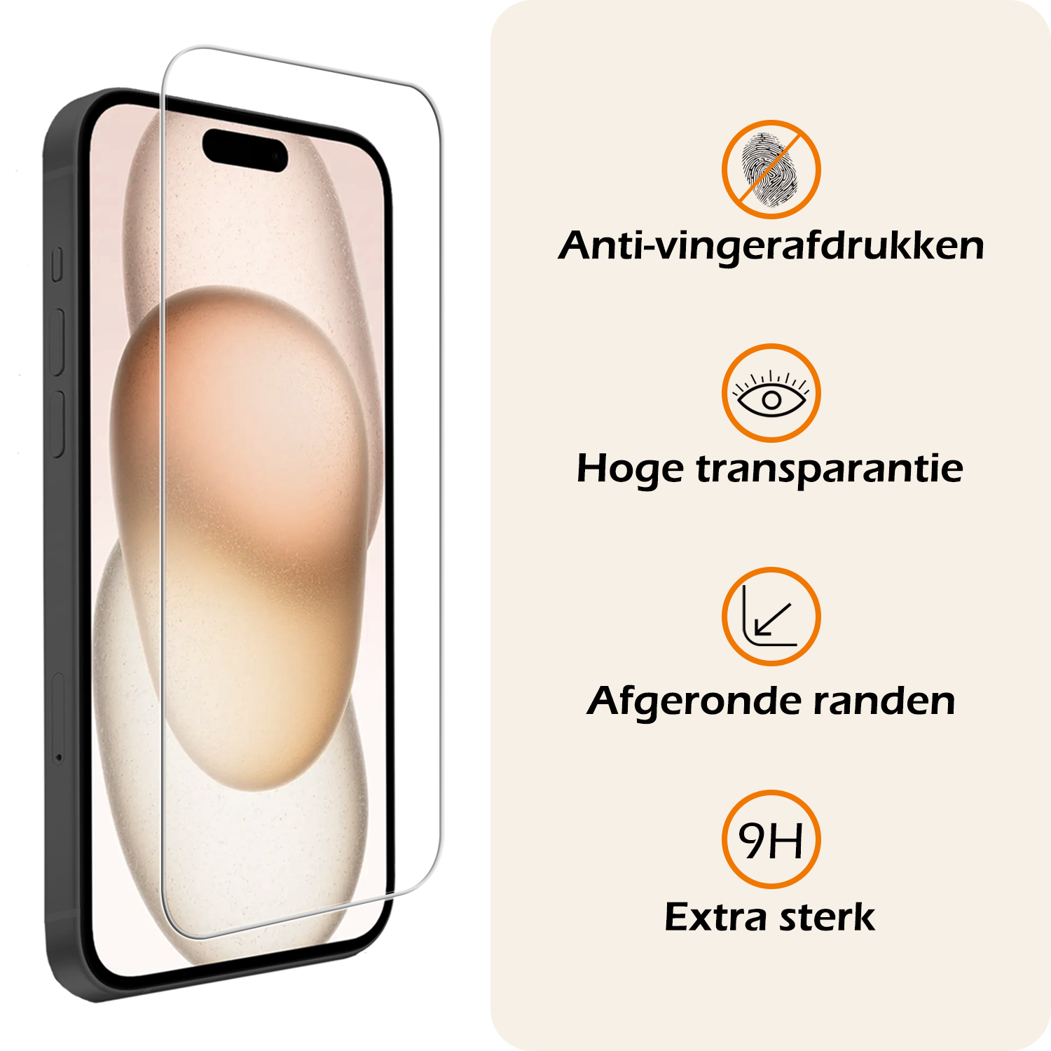 Nomfy Nomfy iPhone 15 Pro Screenprotector Met Installatieframe - 2 PACK