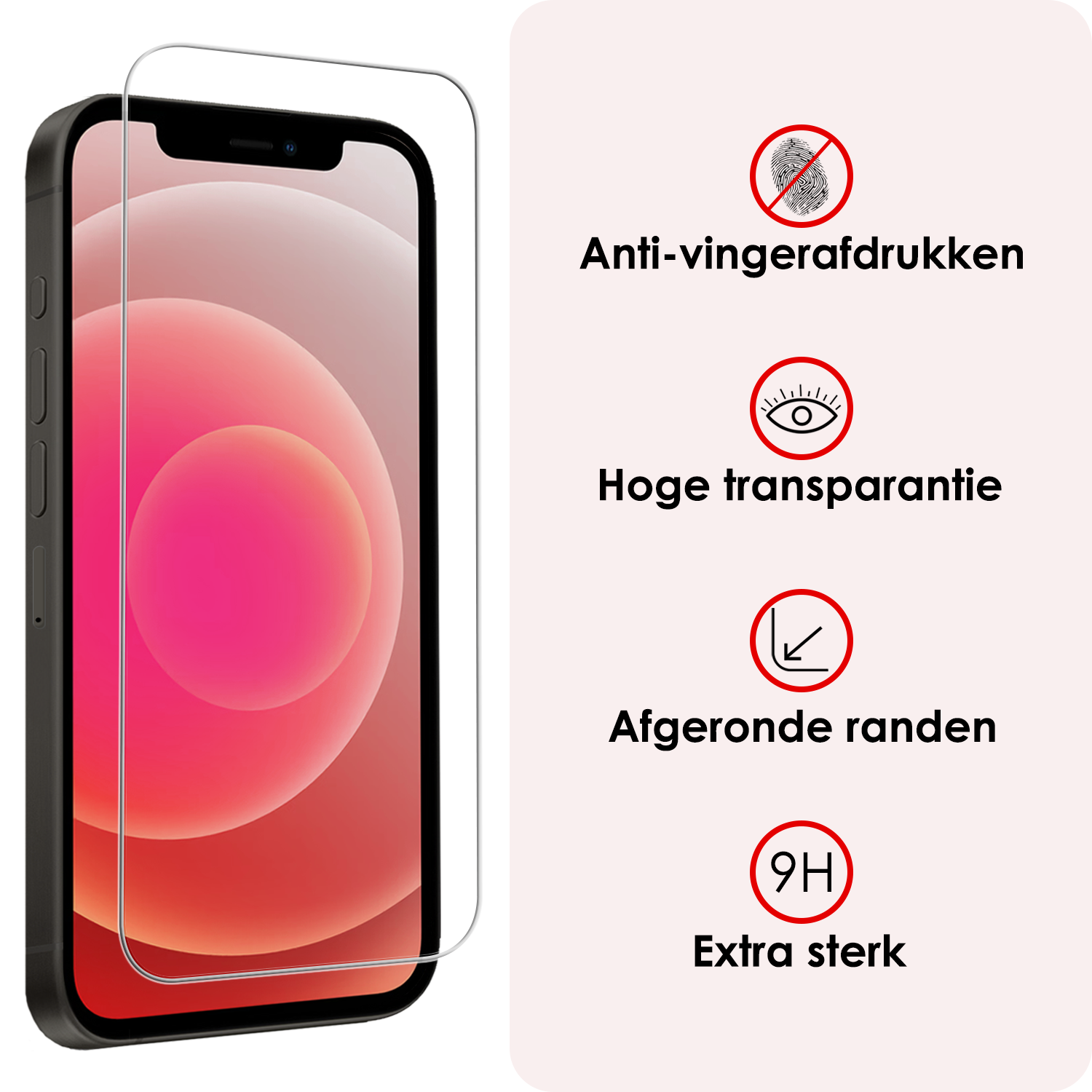 NoXx NoXx iPhone 12 Mini Screenprotector Met Installatieframe - 3 PACK