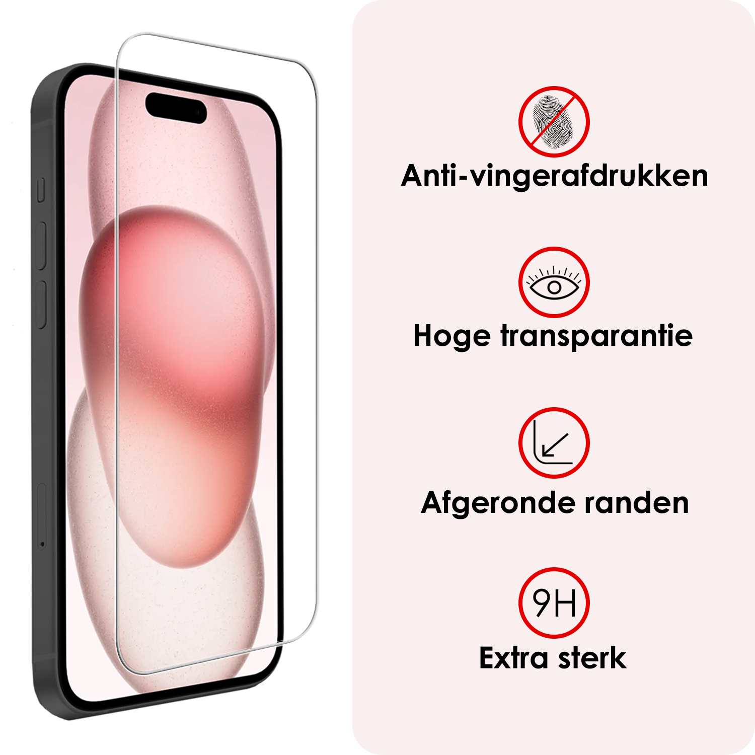 NoXx NoXx iPhone 15 Screenprotector Met Installatieframe