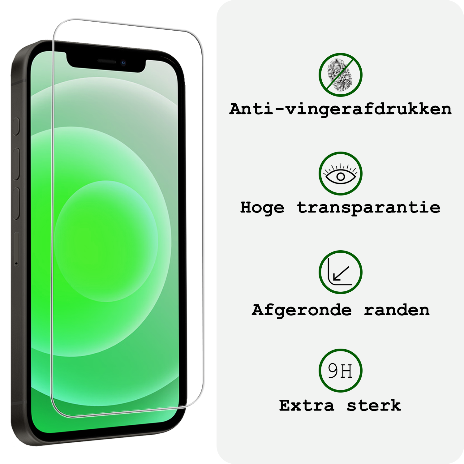 BASEY. BASEY. iPhone 12 Screenprotector Met Installatieframe - 2 PACK