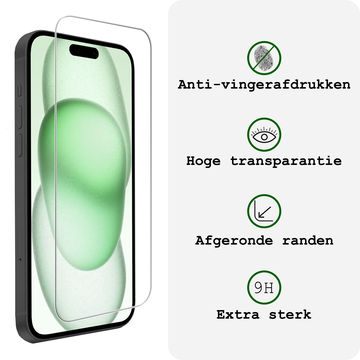 BASEY. BASEY. iPhone 15 Plus Screenprotector Met Installatieframe - 2 PACK