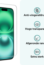 Forterra Screenprotector Geschikt voor iPhone 16 Plus Screenprotector Met Montage Frame Glas Gehard Screen Cover - Screen Protector Geschikt voor iPhone 16 Plus Screenprotector Met Frame Tempered Glass -2 PACK