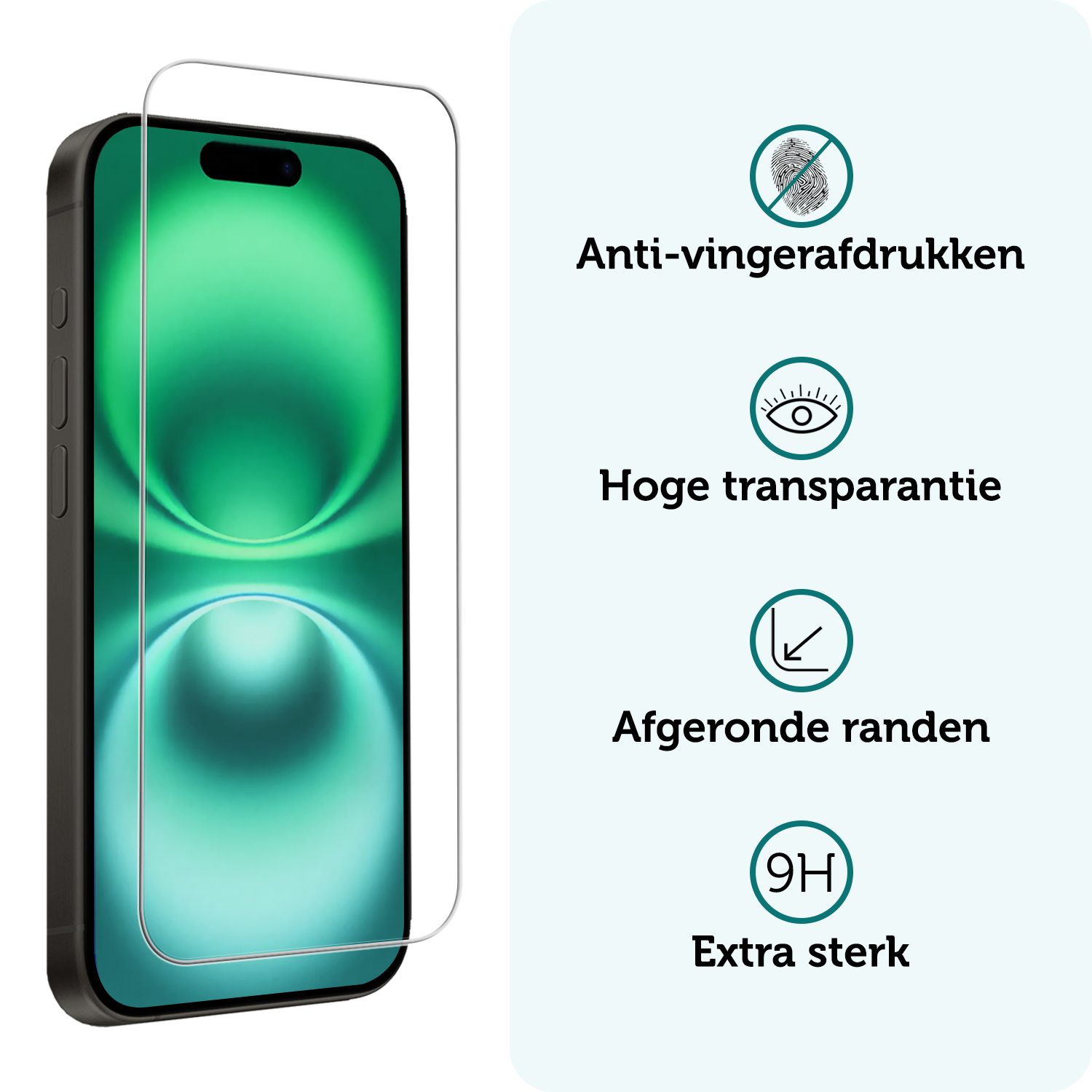 Forterra Screenprotector Geschikt voor iPhone 16 Screenprotector Met Montage Frame Glas Gehard Screen Cover - Screen Protector Geschikt voor iPhone 16 Screenprotector Met Frame Tempered Glass -2 PACK