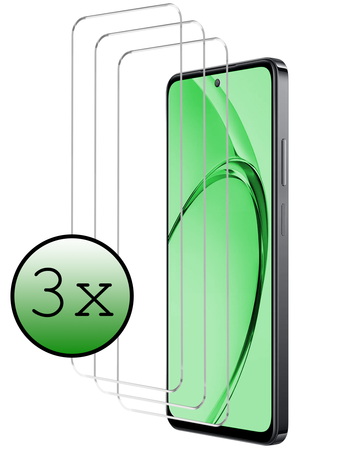 BASEY. BASEY. OPPO A40 Screenprotector Glas - 3 PACK
