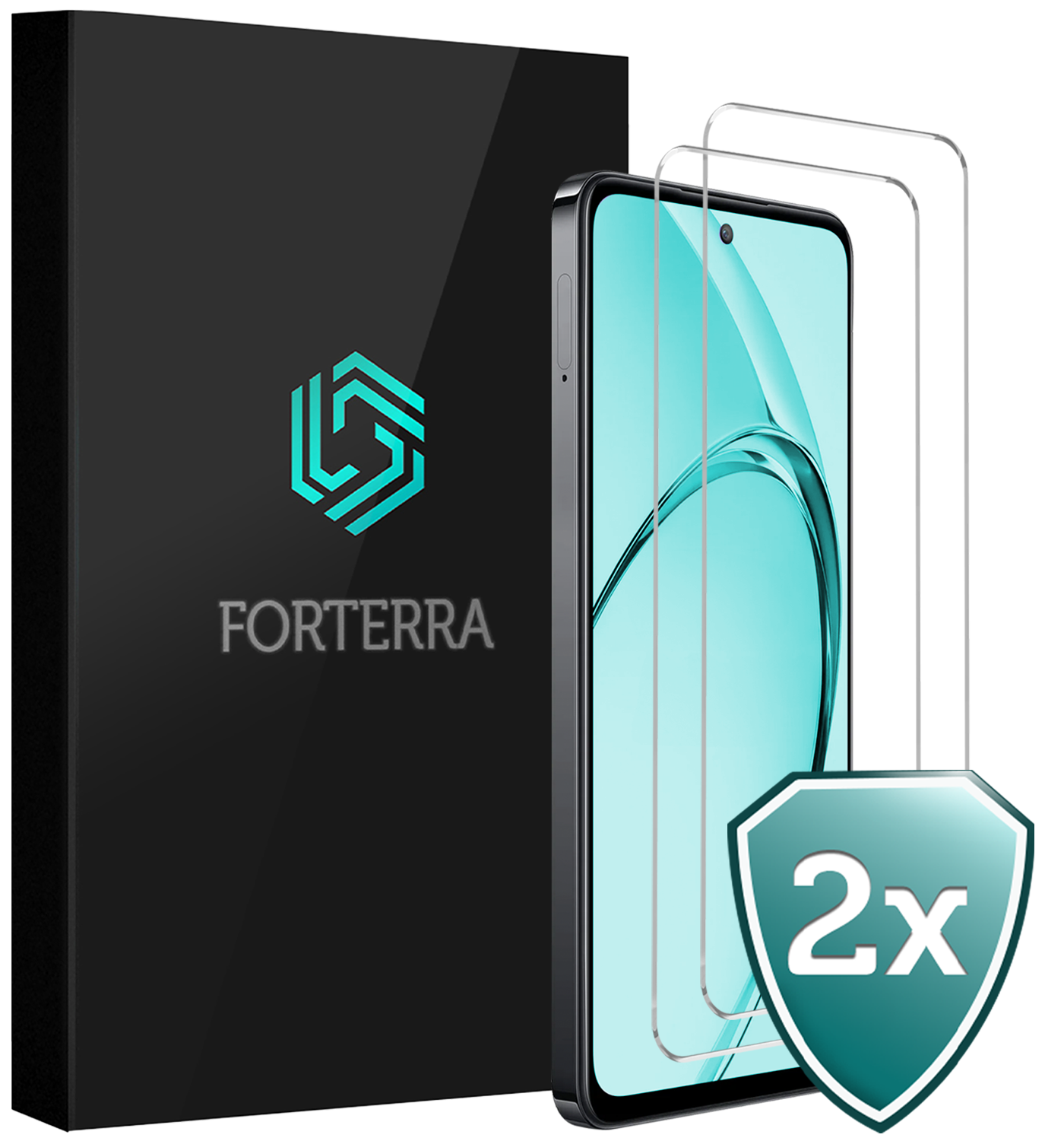 Forterra Forterra OPPO A40 Screenprotector Glas - 2 PACK