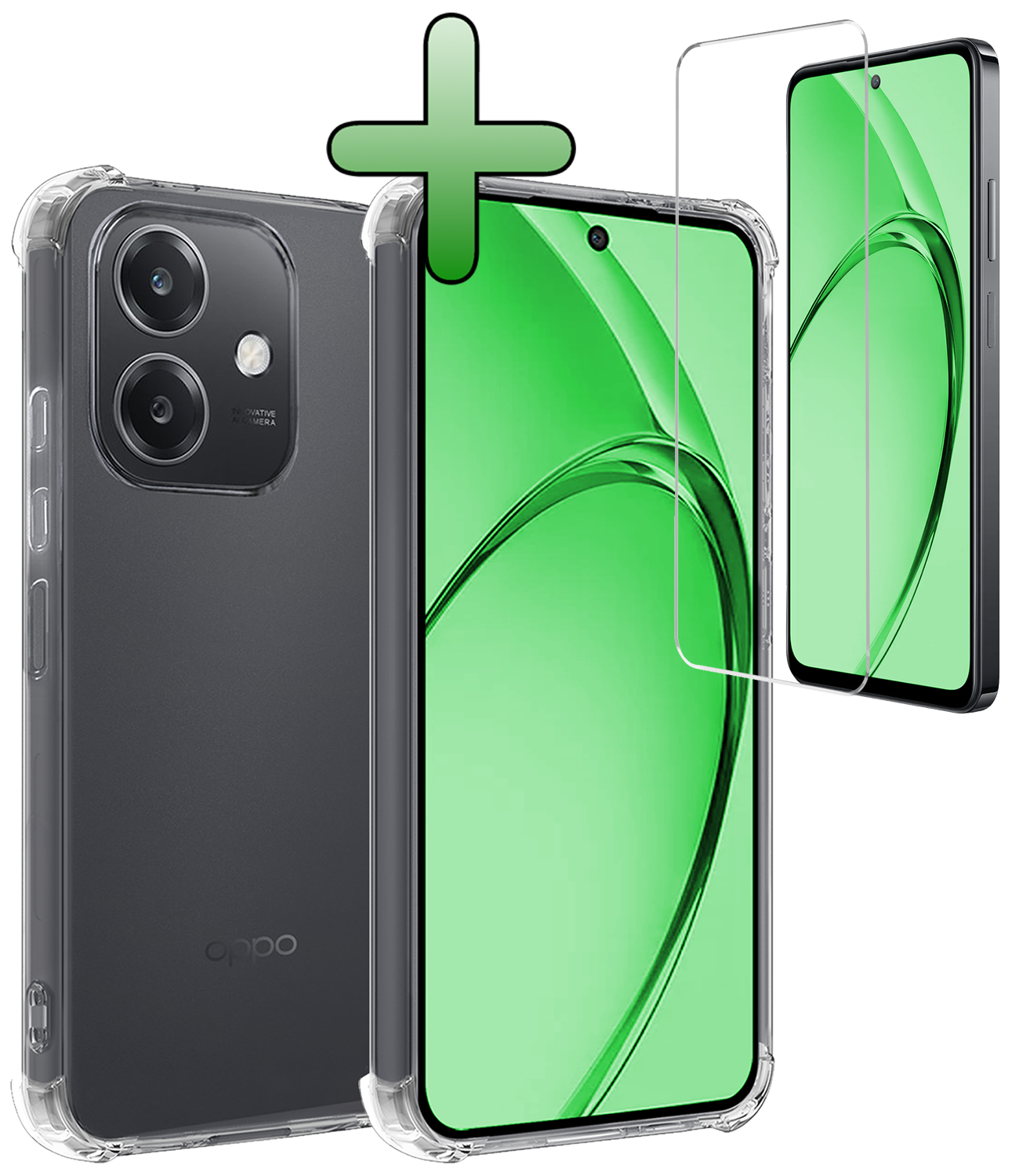 BASEY. BASEY. OPPO A40 Hoesje Shockproof Met Screenprotector