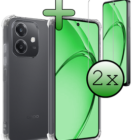BASEY. BASEY. OPPO A40 Hoesje Shockproof Met 2x Screenprotector