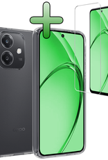 BASEY. BASEY. OPPO A40 Hoesje Siliconen Met Screenprotector - Transparant