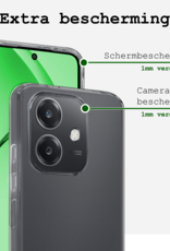 BASEY. BASEY. OPPO A40 Hoesje Siliconen Met Screenprotector - Transparant