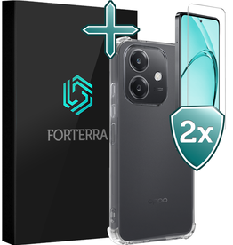 Forterra Forterra OPPO A40 Hoesje Shockproof Met 2x Screenprotector