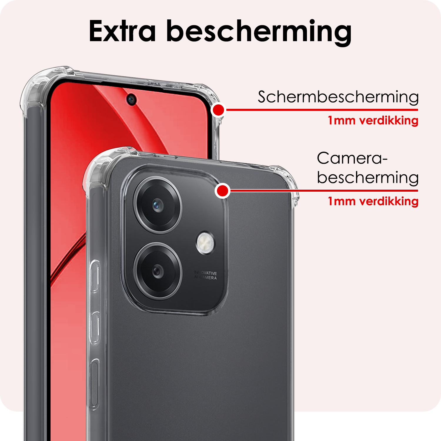 NoXx NoXx OPPO A40 Hoesje Shockproof Met 2x Screenprotector