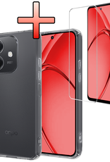 NoXx NoXx OPPO A40 Hoesje Siliconen Met Screenprotector - Transparant