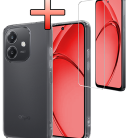 NoXx NoXx OPPO A40 Hoesje Siliconen Met Screenprotector - Transparant