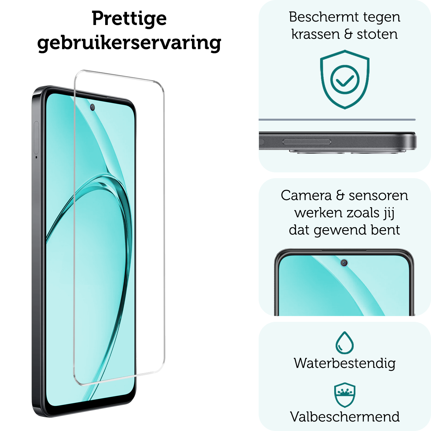 Forterra Forterra OPPO A40m Screenprotector Glas - 3 PACK