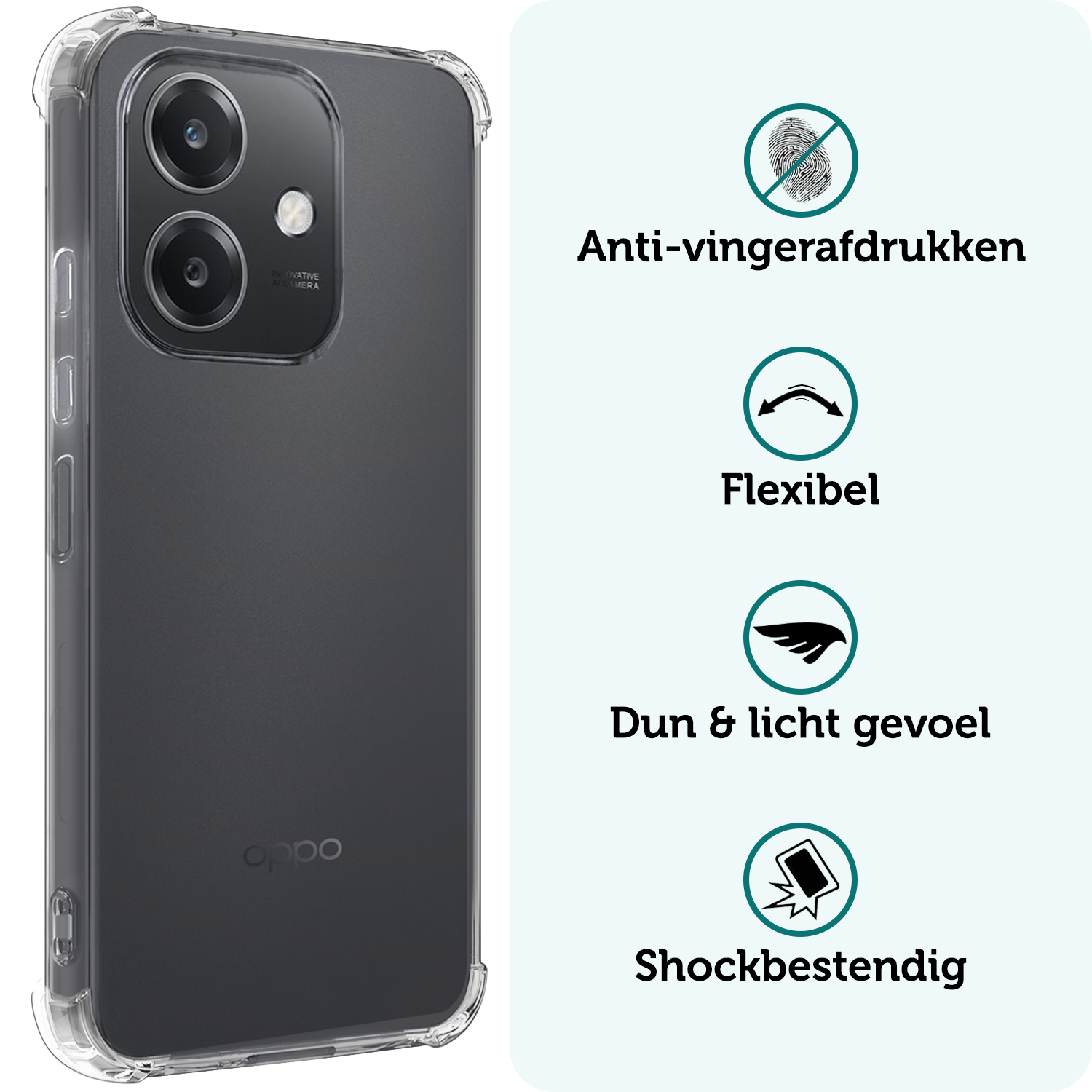 Forterra Forterra OPPO A40m Hoesje Shockproof Met 2x Screenprotector