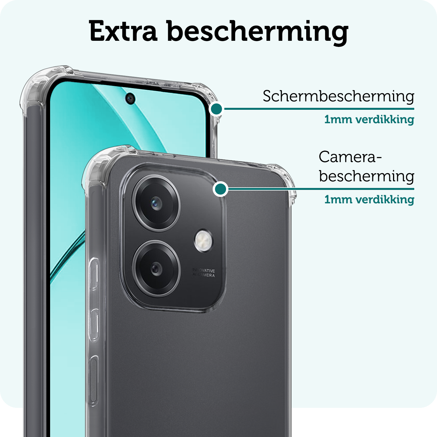 Forterra Forterra OPPO A40m Hoesje Shockproof Met 2x Screenprotector