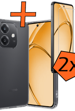 Nomfy Nomfy OPPO A40 Hoesje Siliconen Met 2x Screenprotector - Transparant