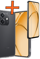 Nomfy Nomfy OPPO A40 Hoesje Siliconen Met Screenprotector - Transparant