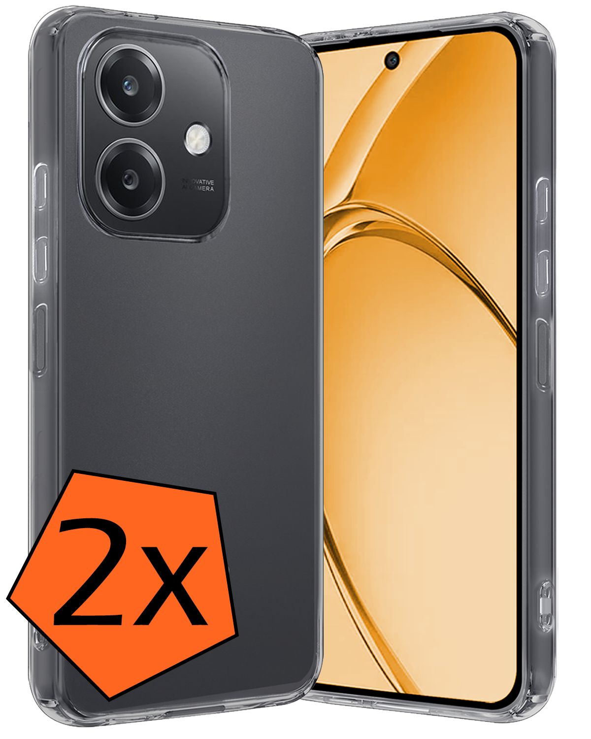 Nomfy Nomfy OPPO A40 Hoesje Siliconen - Transparant - 2 PACK