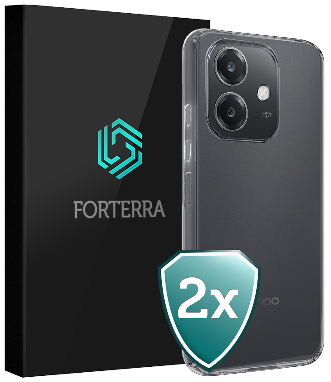 Forterra Forterra OPPO A40m Hoesje Siliconen - Transparant - 2 PACK