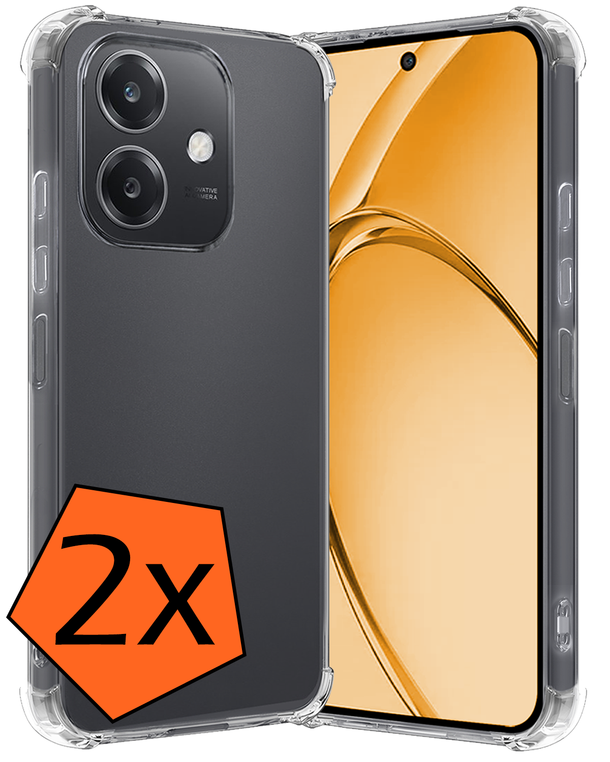 Nomfy Nomfy OPPO A40 Hoesje Shockproof - Transparant - 2 PACK