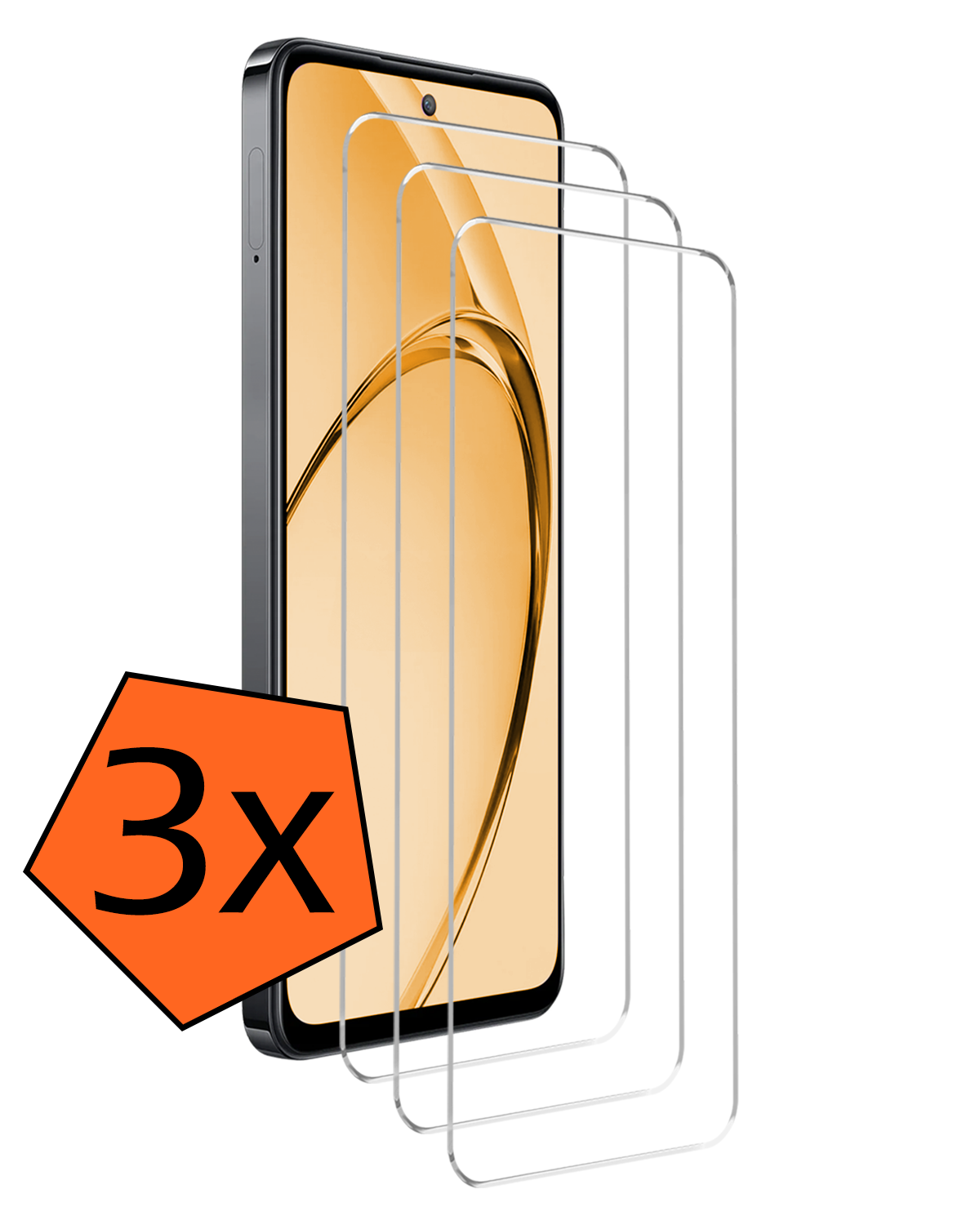 Nomfy Nomfy OPPO A40m Screenprotector Glas - 3 PACK