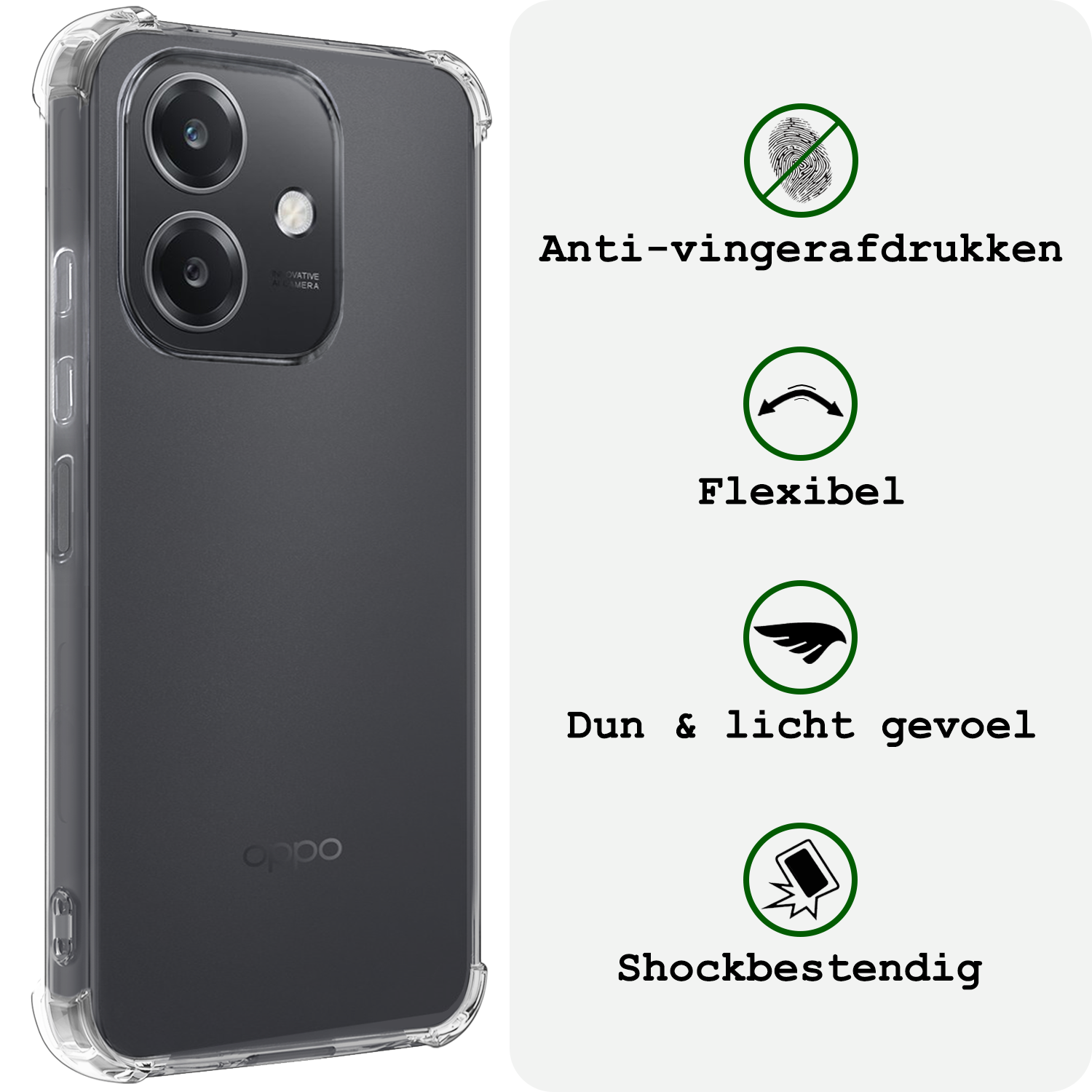 BASEY. BASEY. OPPO A40m Hoesje Shockproof - Transparant