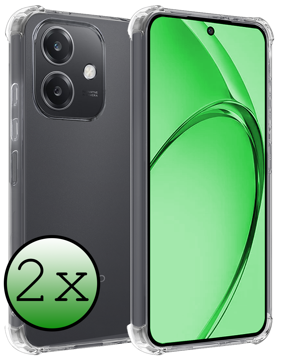 BASEY. BASEY. OPPO A40m Hoesje Shockproof - Transparant - 2 PACK