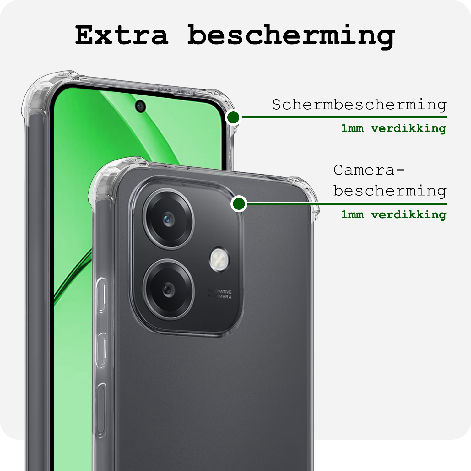 BASEY. BASEY. OPPO A40m Hoesje Shockproof Met Screenprotector